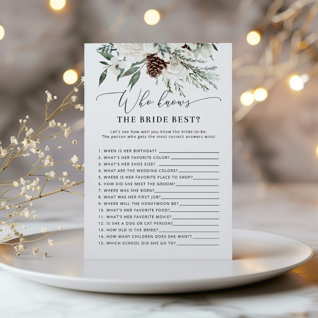 Winter Evergreen Wer das beste Brautspiel kennt (Von Creator hochgeladen)