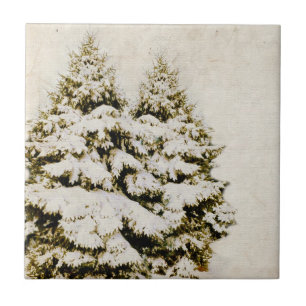 Winter Evergreens Vintag Fliese