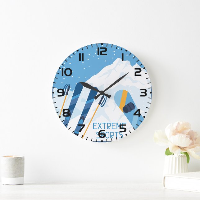 Winter Extreme Sports Große Wanduhr (Von Creator hochgeladen)