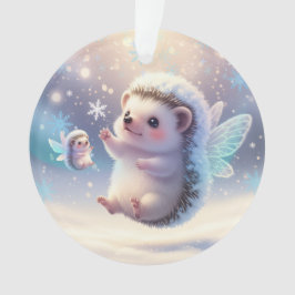 Winter Fairy Hedgehogs – Cute Snowflake Ornament