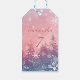 Winter Fairy Tale Gift Tags, Enchanted Snowscape Geschenkanhänger