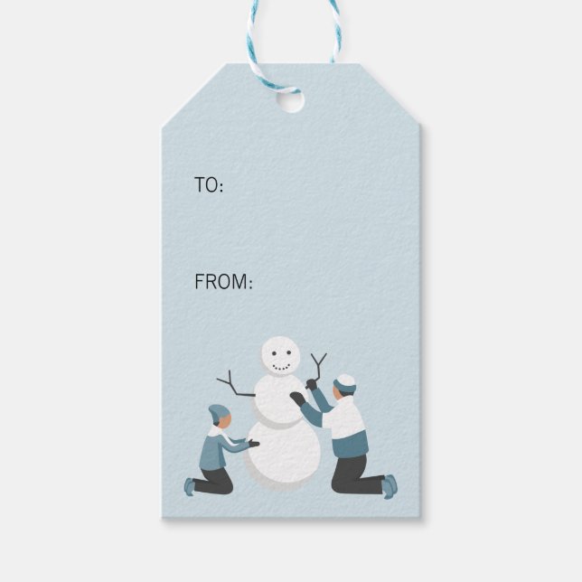 Winter Familienspass Weihnachtsfeiertag Geschenkanhänger (Vorderseite)