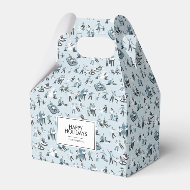 Winter Familienspass Weihnachtsfeiertag Geschenkschachtel (Vorderseite)