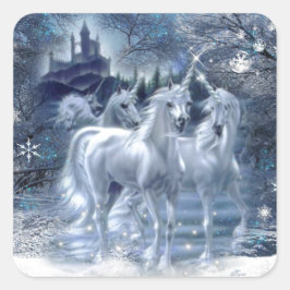 Winter Fantasy Quadratischer Aufkleber