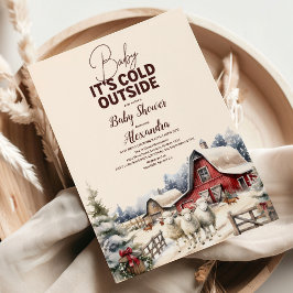 Winter Farm Animals Weihnachtsdusche Einladung