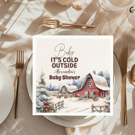 Winter Farm Animals Weihnachtsdusche Serviette