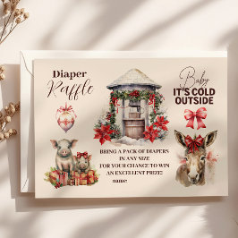 Winter Farm Animes Weihnachts Diapper Raffle Begleitkarte