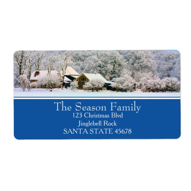 Winter farm Holiday Address Label (Vorne)
