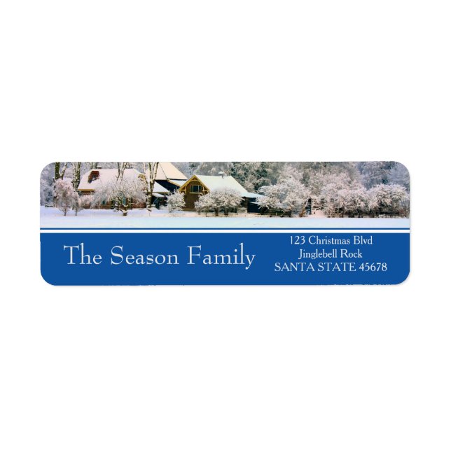 Winter farm Holiday Address Label (Vorne)