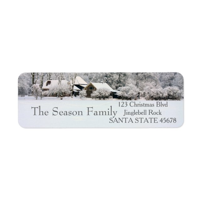 Winter farm Holiday Address Label (Vorne)