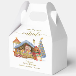 Winter Farmer Market Teddy Bear Baby Shower Geschenkschachtel