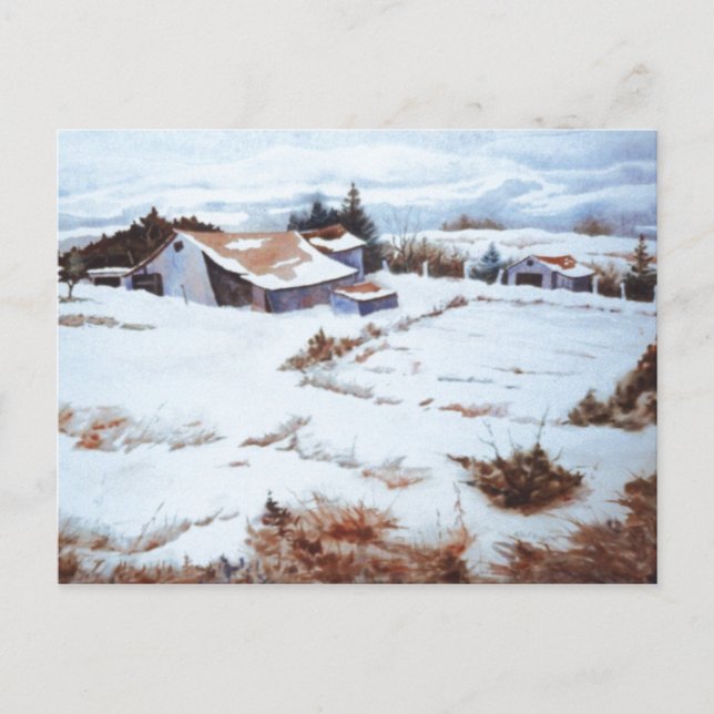 "Winter Farms" Landstraßen Postkarte (Vorderseite)