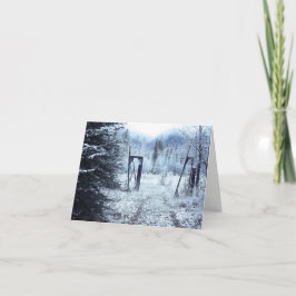 Winter Fence Feiertagskarte