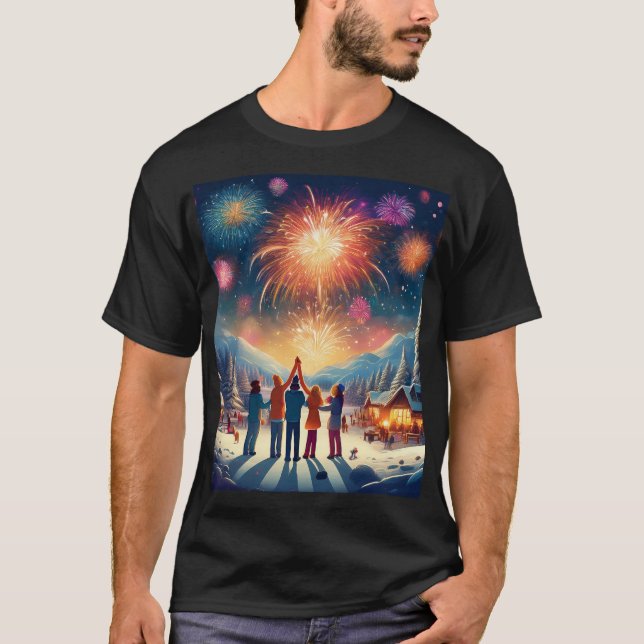 Winter Fireworks Spectacle – New Years Celebration T-Shirt (Vorderseite)
