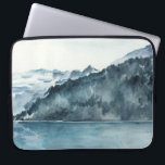 Winter Fjords Laptopschutzhülle<br><div class="desc">Winter Fjords II von Jennifer Paxton Parker. Die Aquarellfjords in einem ruhigen,  blauen Rahmen.</div>