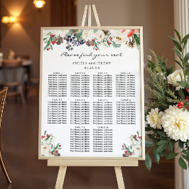 Winter Floral 10 Tische Hochzeitskarte Poster