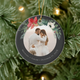 Winter Floral Arch Frohe Weihnachtsfeier Foto Keramik Ornament