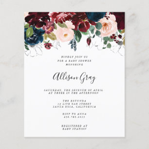 Winter Floral Baby Dusche Flyer Haushalt