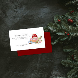 Winter Floral Books Diaper Raffle Baby Shower Begleitkarte