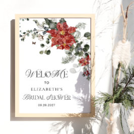Winter Floral Brautparty Willkommen Poster