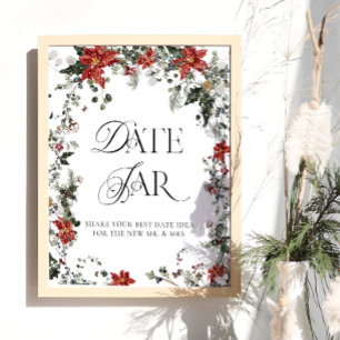 Winter Floral Bridal Date Night Ideas Date Jar Poster
