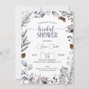 Winter Floral Bridal Dusche Einladung