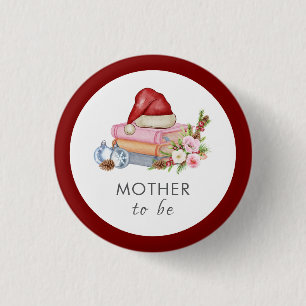 Winter Floral Bücher Mutter-To-Be-Baby-Party Button