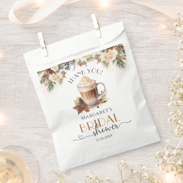 Winter Floral Coffee Brautparty Geschenktütchen (Ausgeschnitten)