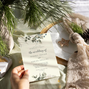Winter floral Elfenbeinkühe — Einladung