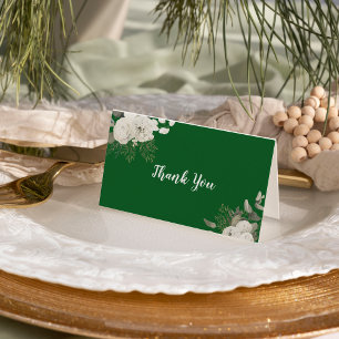 Winter floral Green Wedding Dankeschön Card Dankeskarte