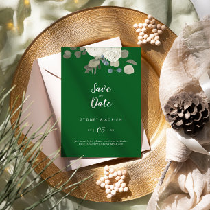 Winter floral   Grüne Hochzeit Datum speichern Save The Date