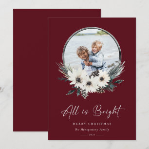 Winter Floral Hoop Wreath Foto