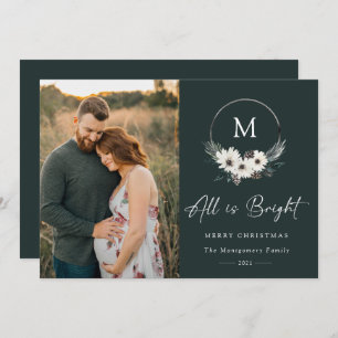 Winter Floral Monogram Wreath Foto