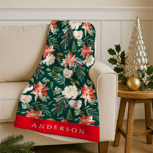 Winter floral Personalisierter Urlaub Fleecedecke