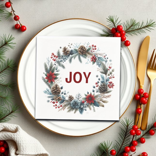 Winter Floral Pine Cones Wreath Serviette (Von Creator hochgeladen)