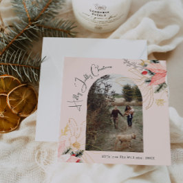 Winter Floral Pink Holly Jolly Weihnachten Ein Fot