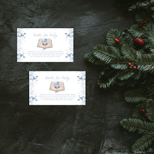 Winter Floral Schneeball Bücher für Baby Shower  Begleitkarte