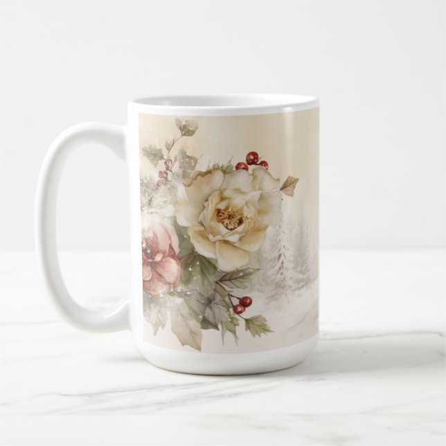 Winter Floral Snowman Tasse (Links)