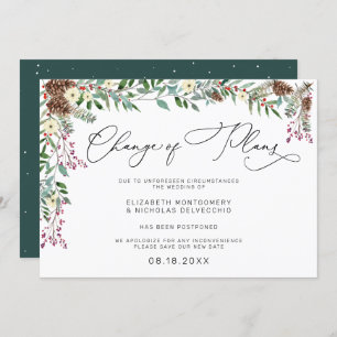 Winter floral   Verspätete Hochzeitsankündigung Einladung