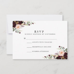 Winter Floral Watercolor UAWG RSVP Karte