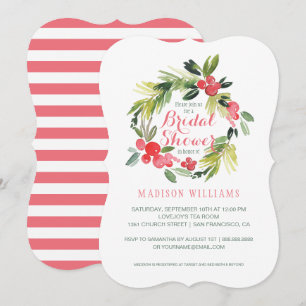 Winter Floral Watercolor Wreath   Brautparty Einladung