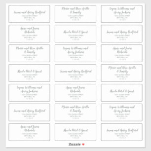 Winter Floral Wedding Guest Address Labels