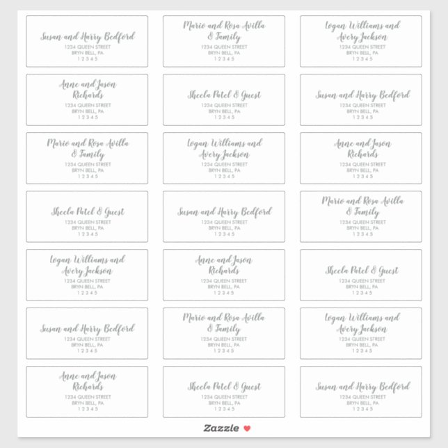 Winter Floral Wedding Guest Address Labels (Blatt)