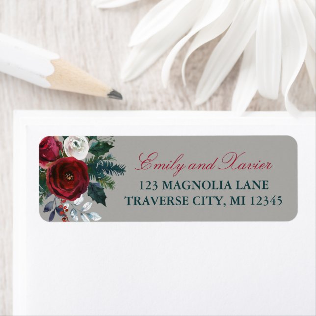 Winter Floral Weihnachten Dezember Adresse (Insitu)