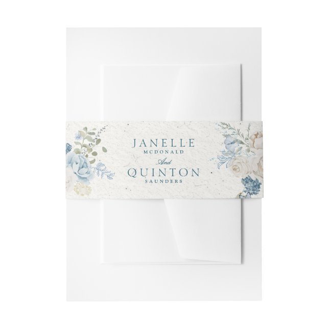 Winter Florals Cotswold Romantische Hochzeit Einladungsbanderole (Vorderseite Beispiel)