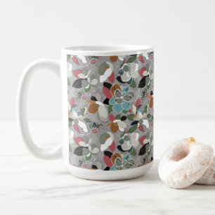 Winter Florals Gray Black Kaffeetasse