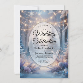 Winter Florals in Mattierten Pines Hochzeit Einladung