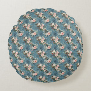 Winter Florals Rundes Kissen