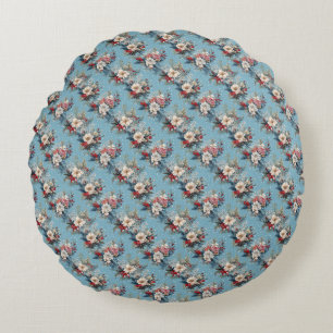 Winter Florals Rundes Kissen