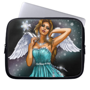 Winter-Flügel-Fee Laptopschutzhülle